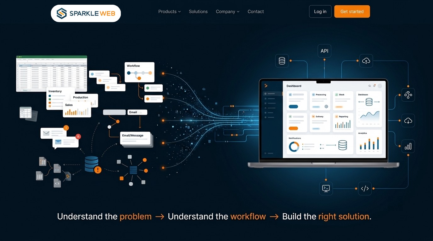 Founder story around solving business problems through software